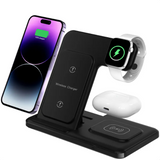 Wireless charging stand with smartwatch charging attachment
