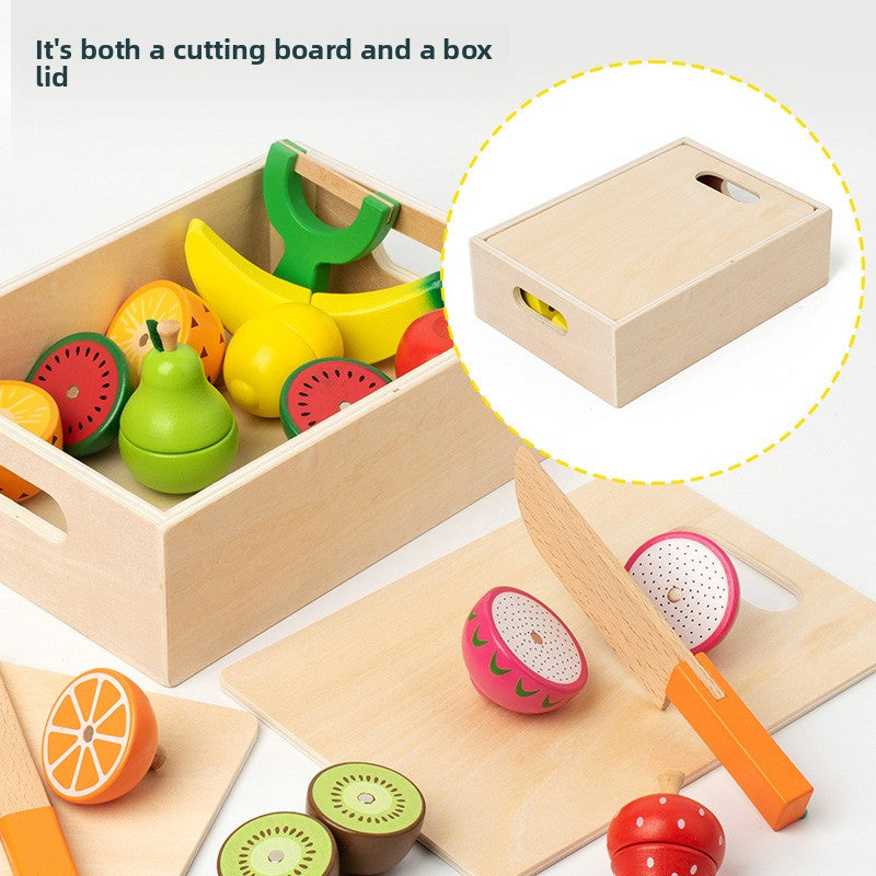 Wooden Magnetic Food Cutting Play Set for Kids