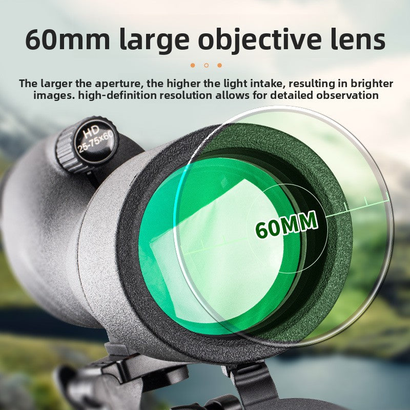 Monocular Telescope 25-75x60 Zoom with Large Aperture