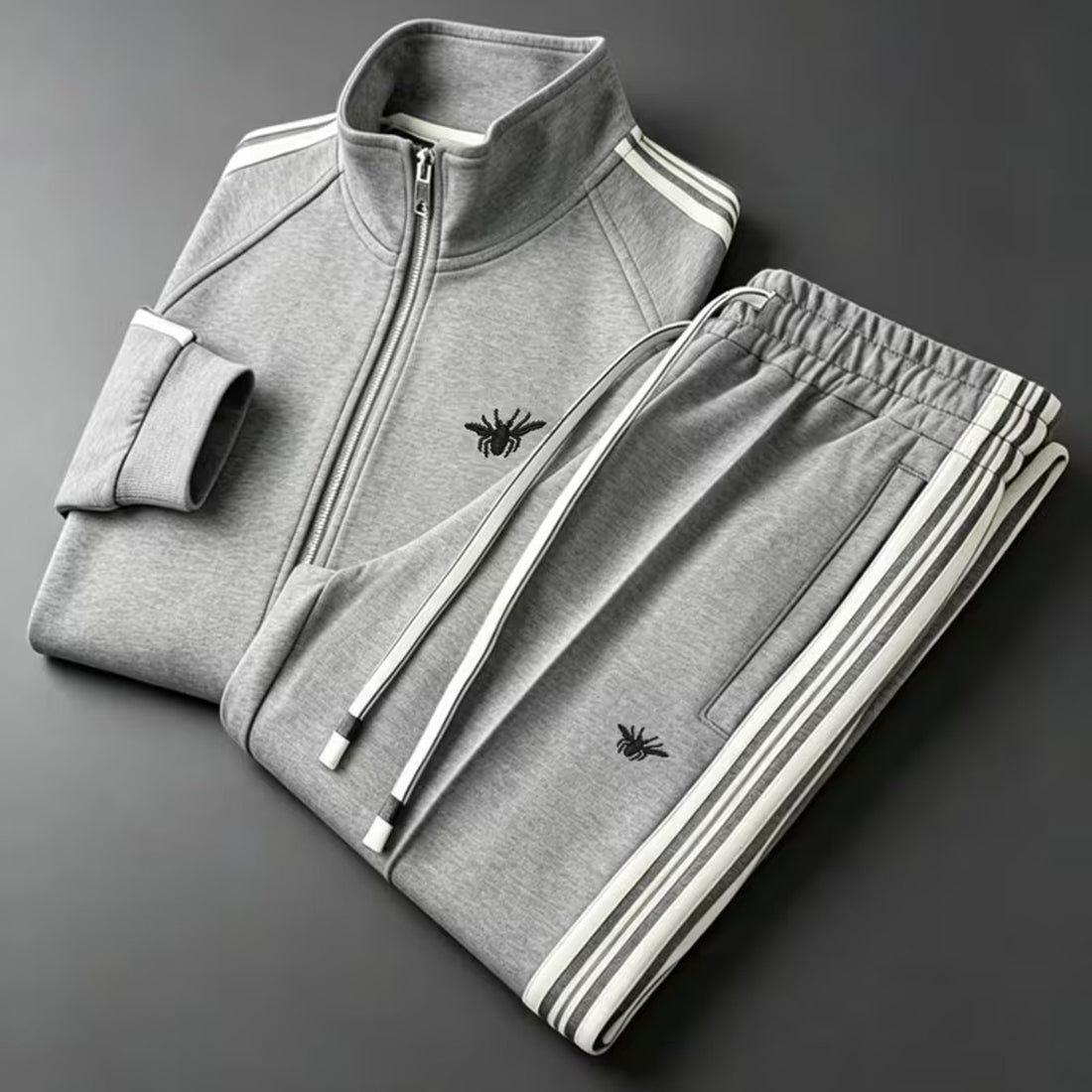 Men's Zip-Up Jacket and Pants Set Digital Print Long Sleeve Tracksuit