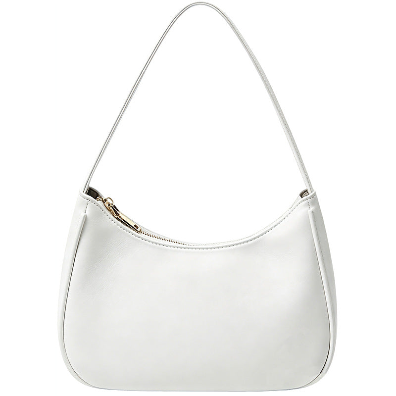 PU Leather Women's Underarm Bag Large Capacity Zipper Tote Handbag