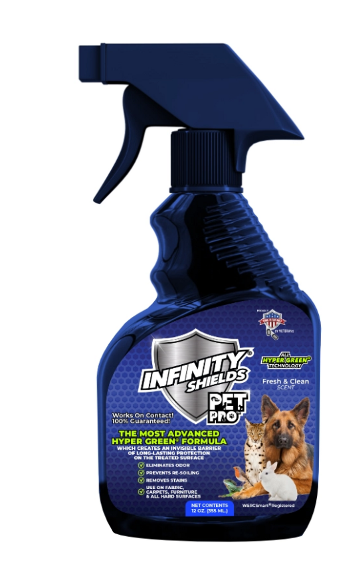 Infinity Shields Pet Pro Odor & Stain Remover, Fresh & Clean, 12 oz
