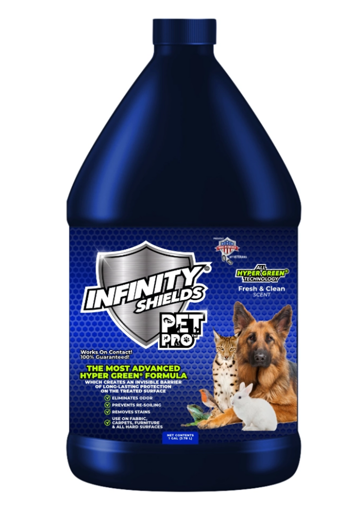 Infinity Shields Pet Pro Odor & Stain Remover, Fresh & Clean, 1 Gallon