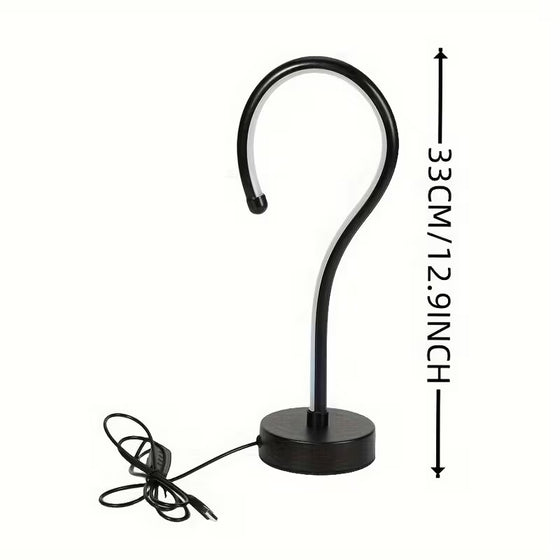 Black question mark lamp with 33 cm height dimension