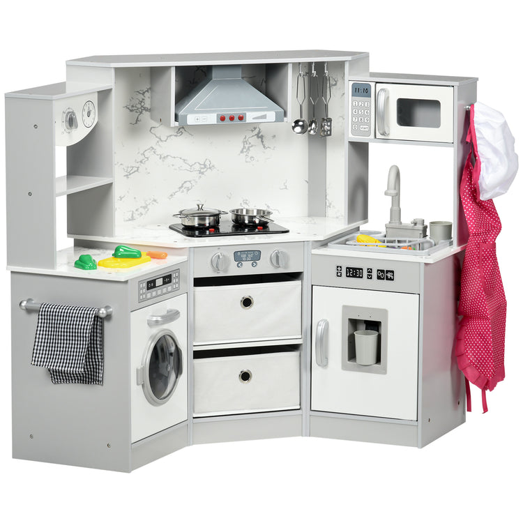 Interactive toy kitchen lights and burners