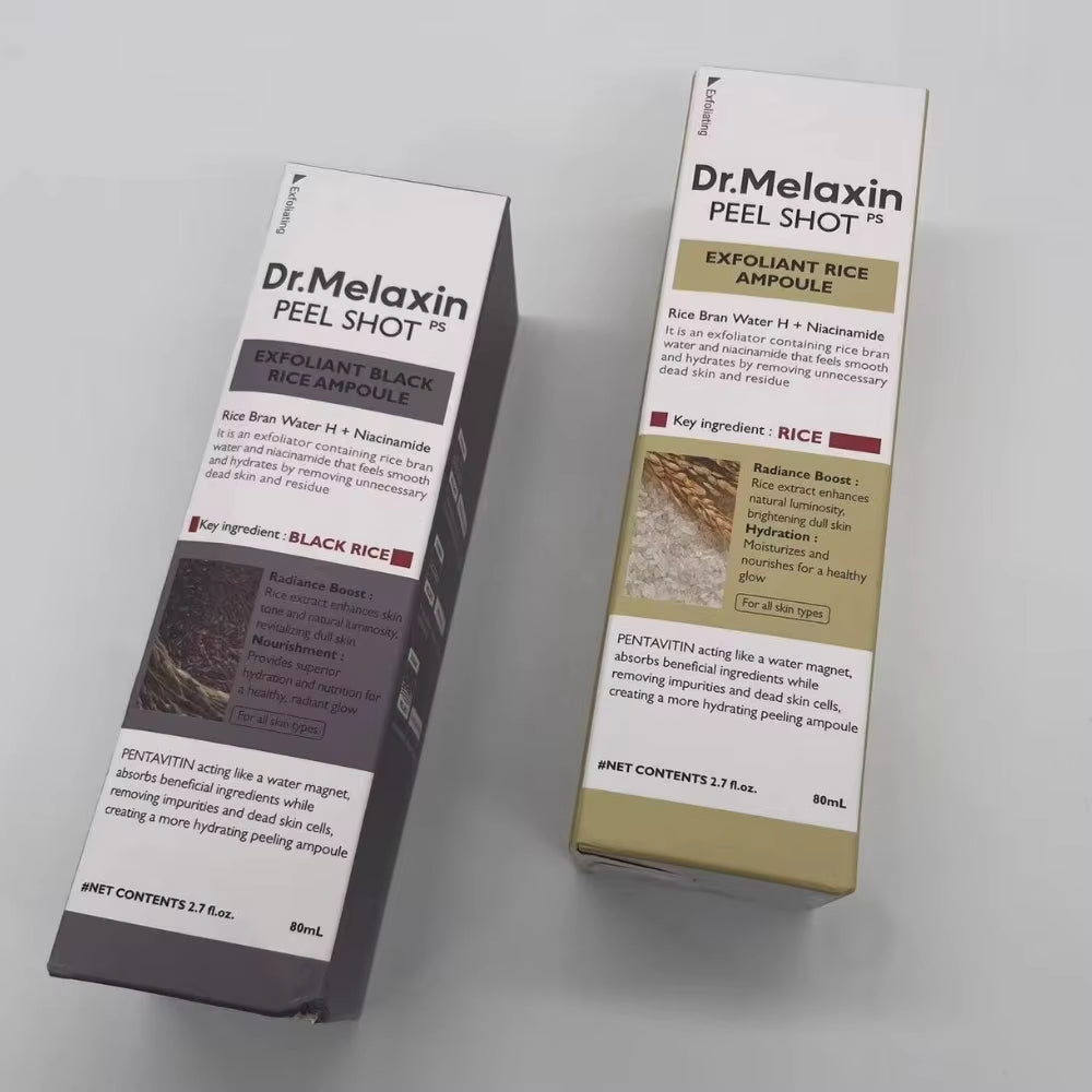 White and Black Rice Serum Moisturizing Exfoliating Essence Peel Shot Gentle Exfoliation Barrier Repair Serum Natural Skin Care