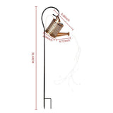 Solar Powered Iron Art Lawn Lamp with Water Kettle Design
