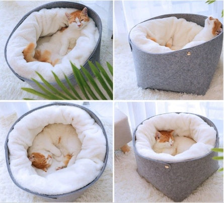 Bed shown from above highlighting its round shape
