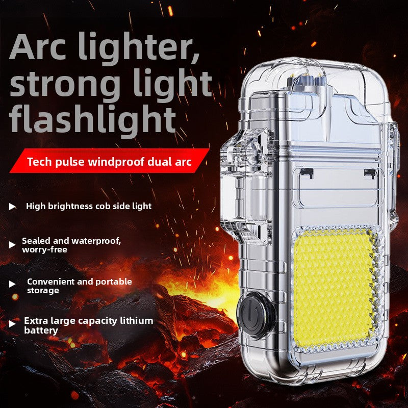 Multifunctional Arc Lighter Keychain with Flashlight and Charger