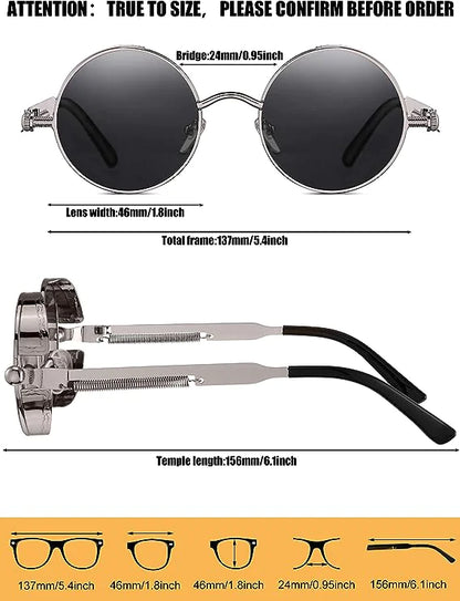 Steampunk round sunglasses worn