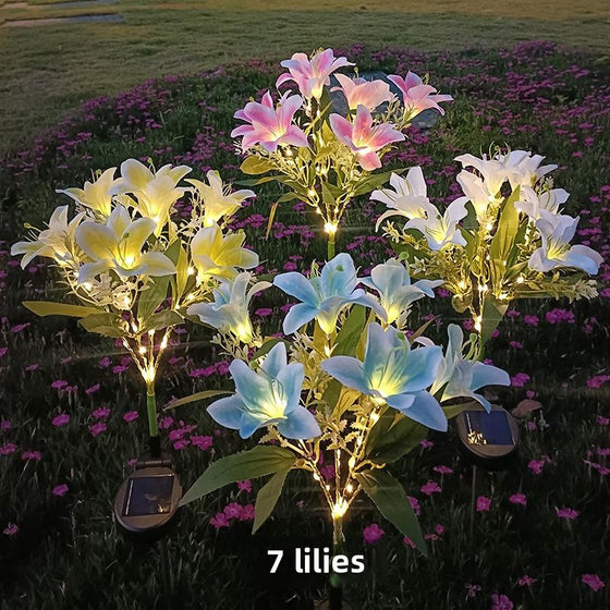 Solar Powered LED Lily Flower Garden Lights Outdoor & Pond Lighting product image 1