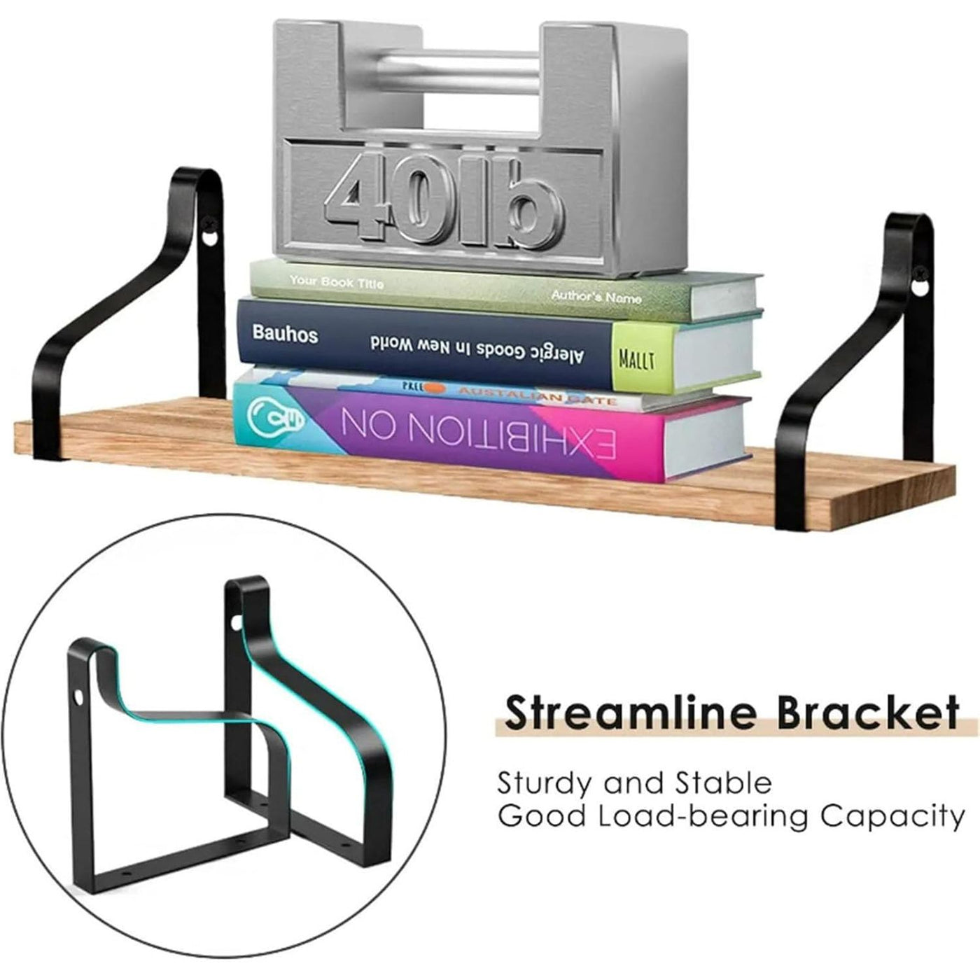 3 Piece Rustic Wood Floating Shelves