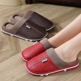 Fleece-Lined Home Slippers with Thick Sole