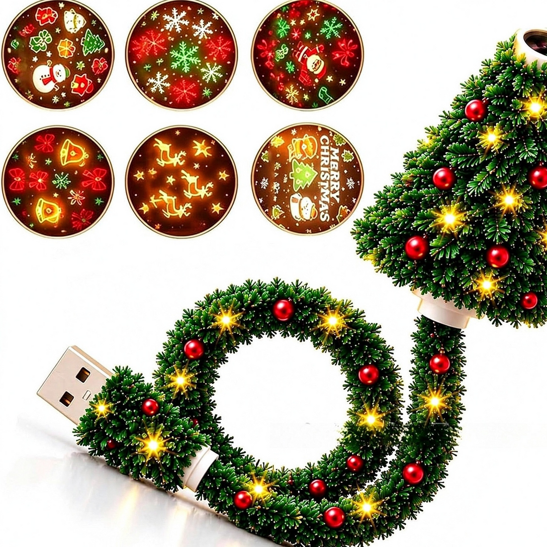Adjustable Neck Christmas Tree Projector Light