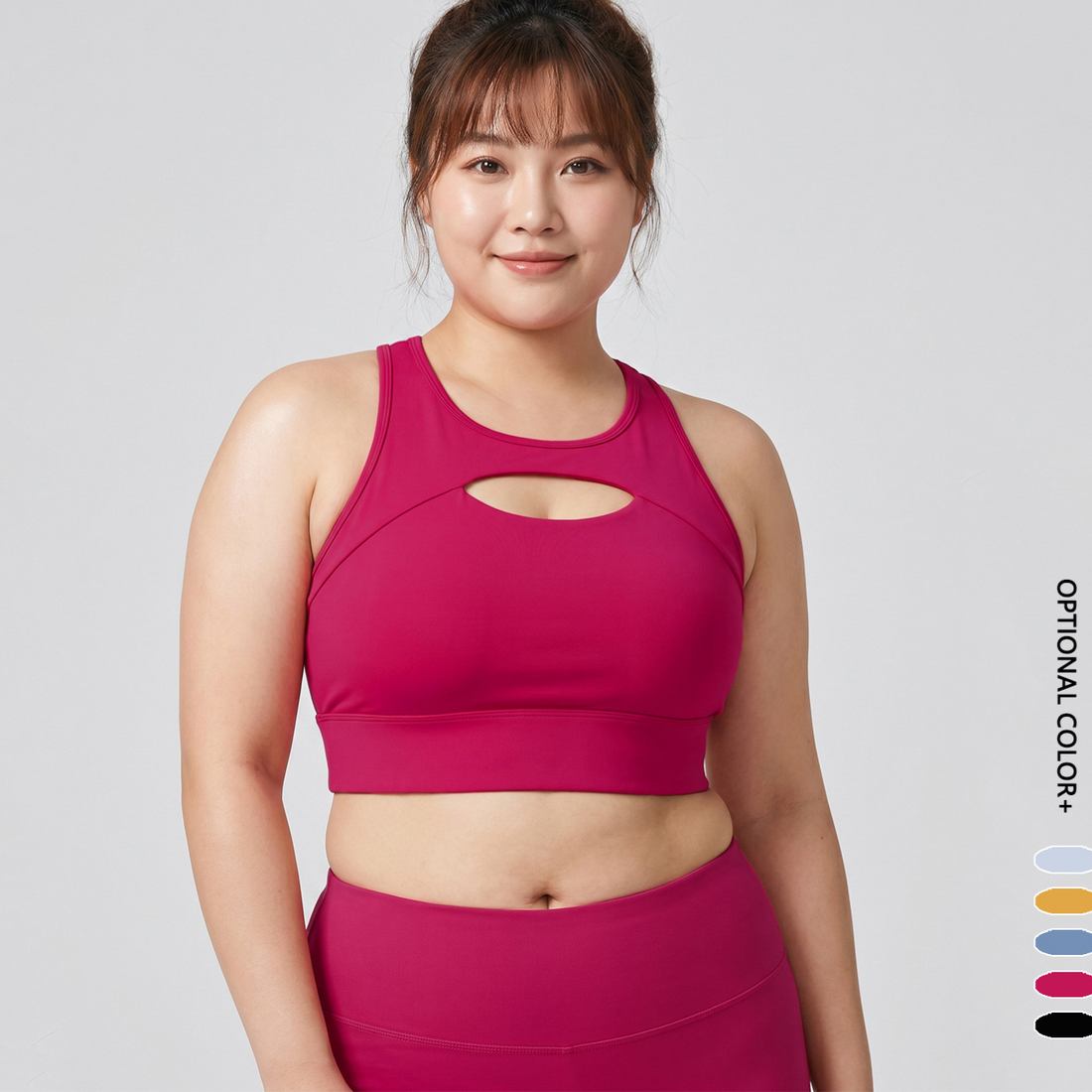 Women's high impact sports bra with hollow-out back and back clasp, photo 1