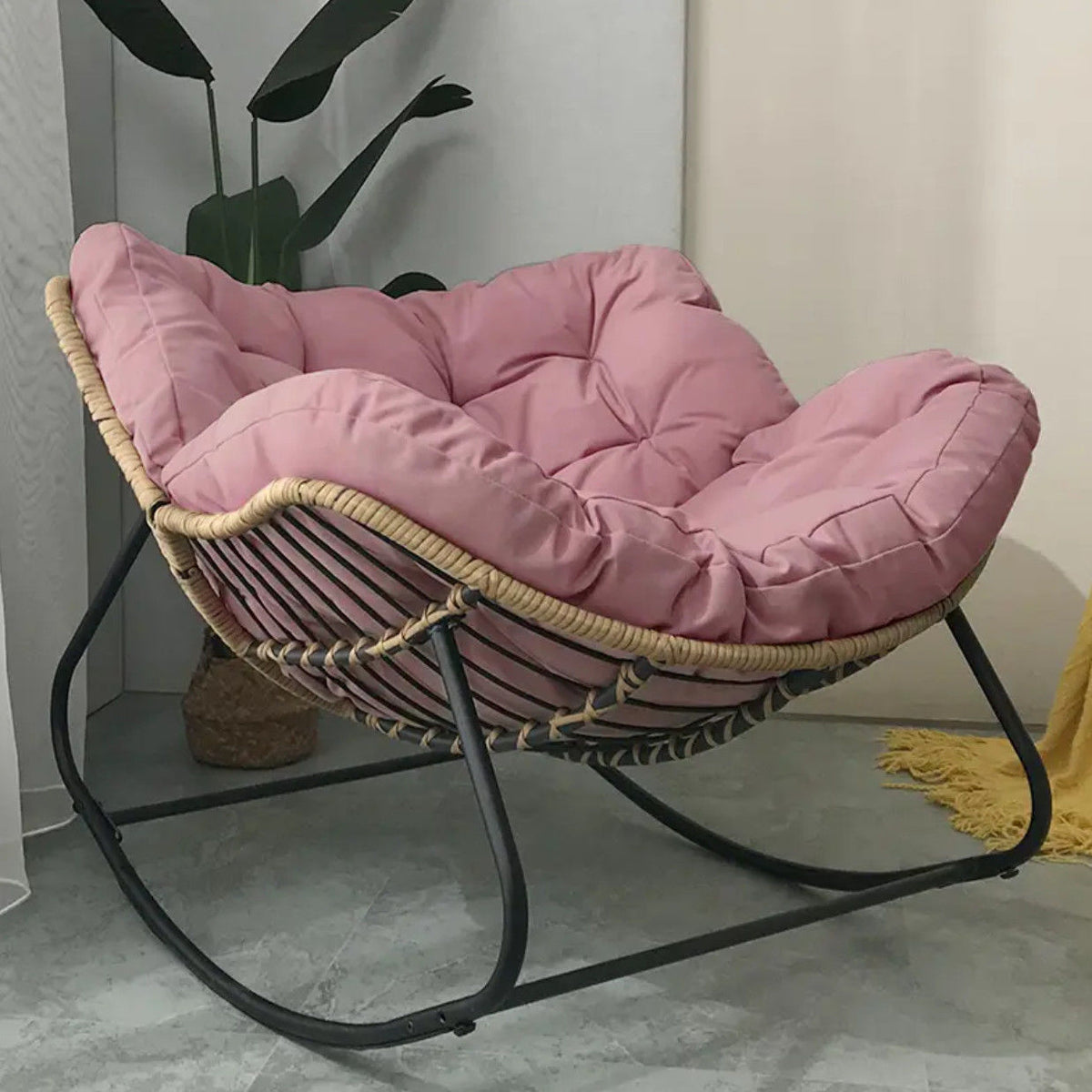 Modern Rattan Mesh Rocking Chair