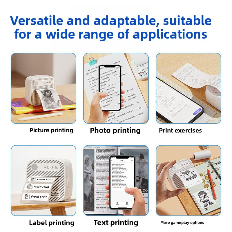 Portable Wireless Bluetooth Thermal Printer for Photo and Label Printing