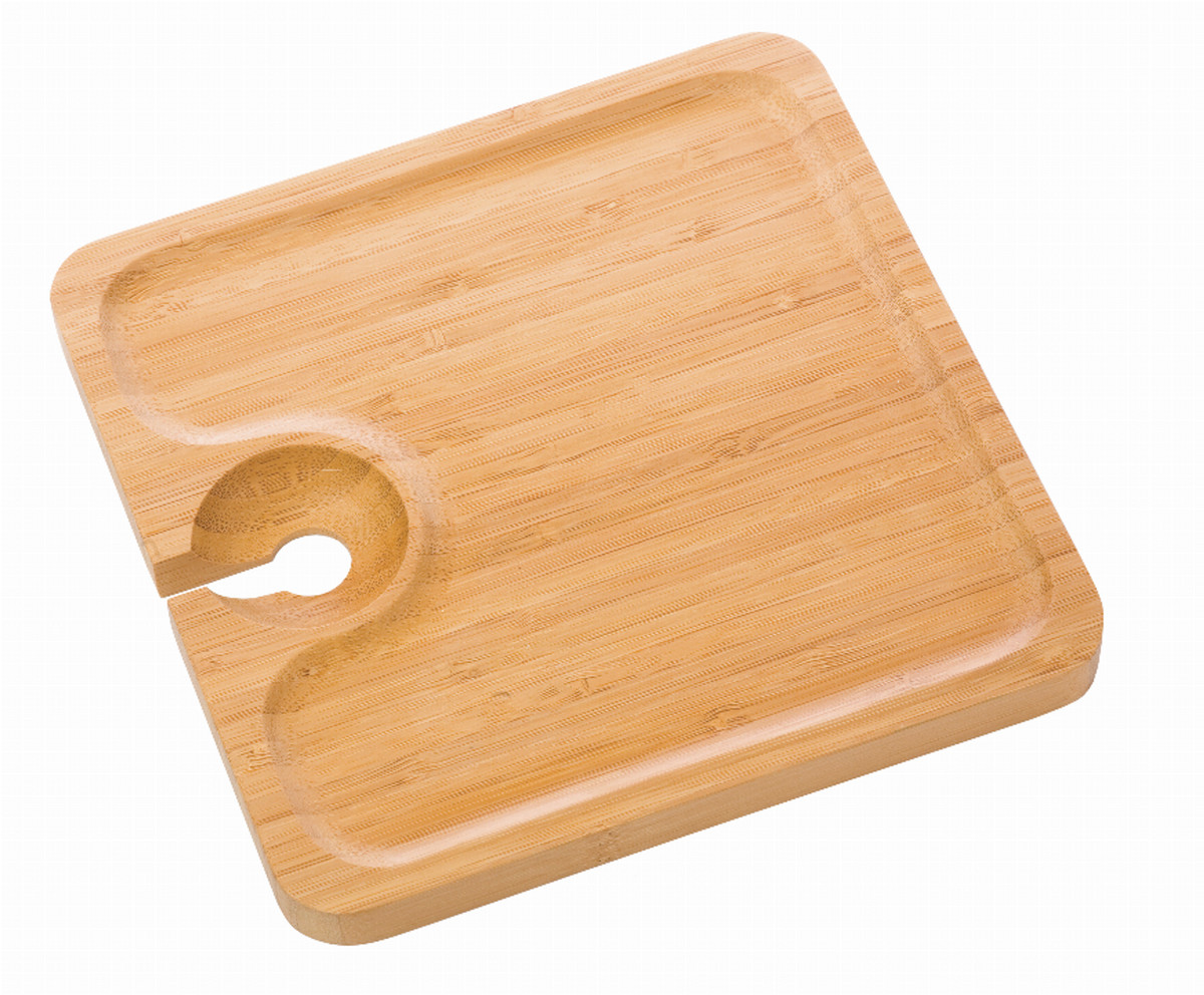 Snack Bamboo Appetizer Plate for Wine Glasses