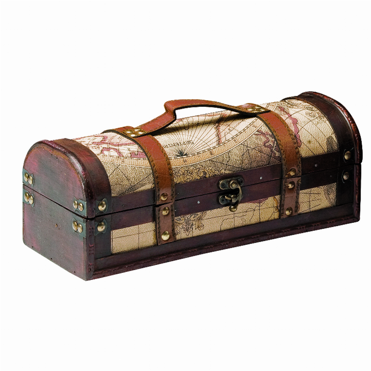 1-Bottle Old World Wooden Wine Box by Twine