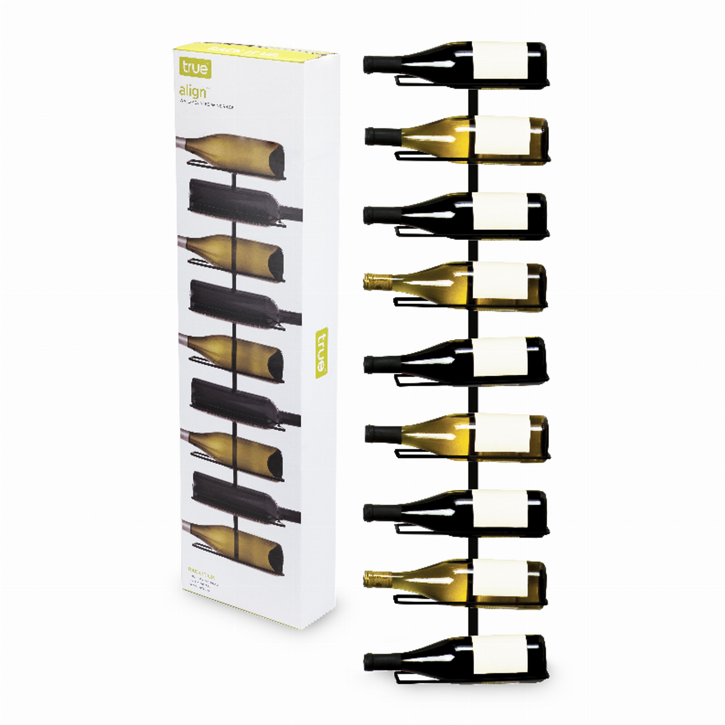 Align Wall-Mounted Wine Rack by True, 9 Bottles