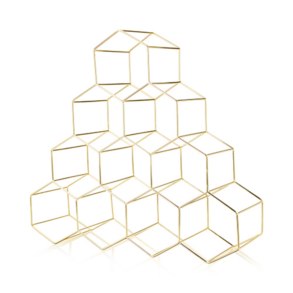 Viski Gold Geo 10-Bottle Wine Rack