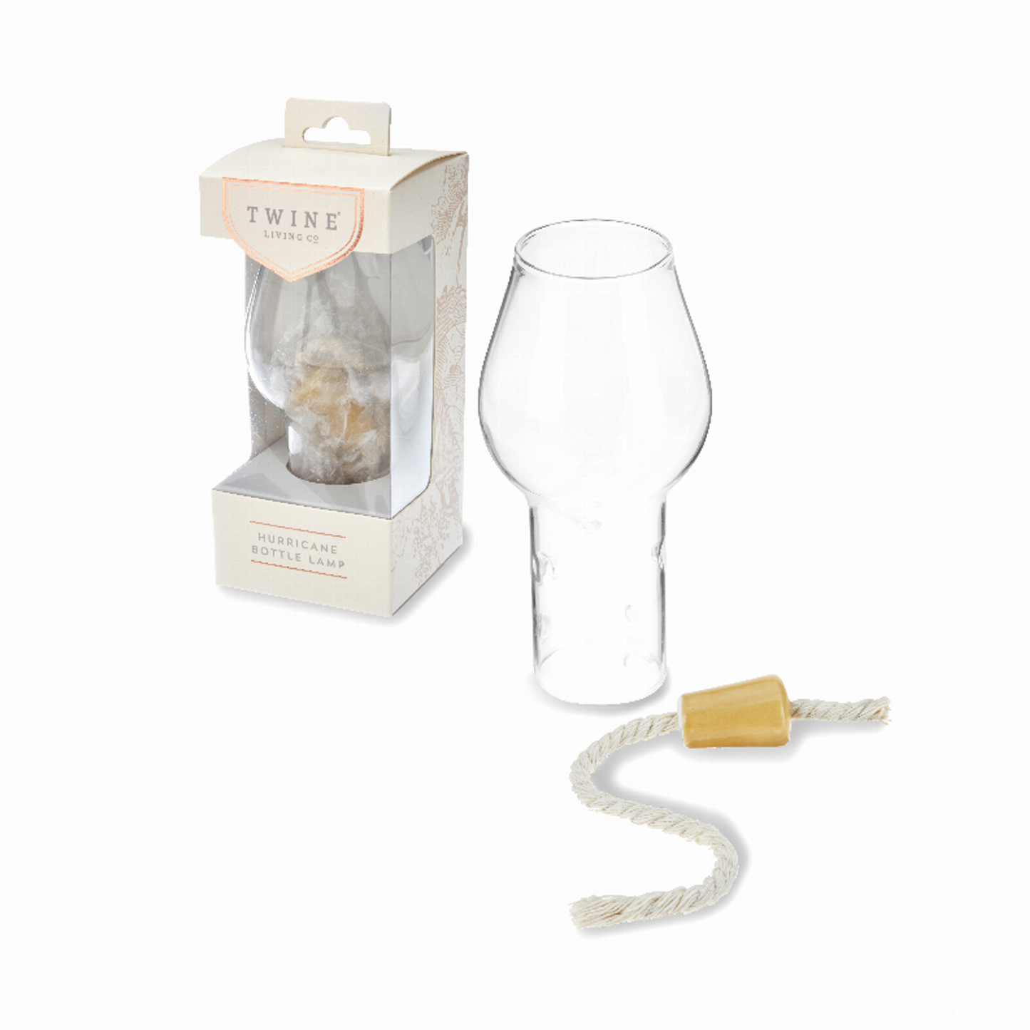 Twine Glass Hurricane Bottle Lamp