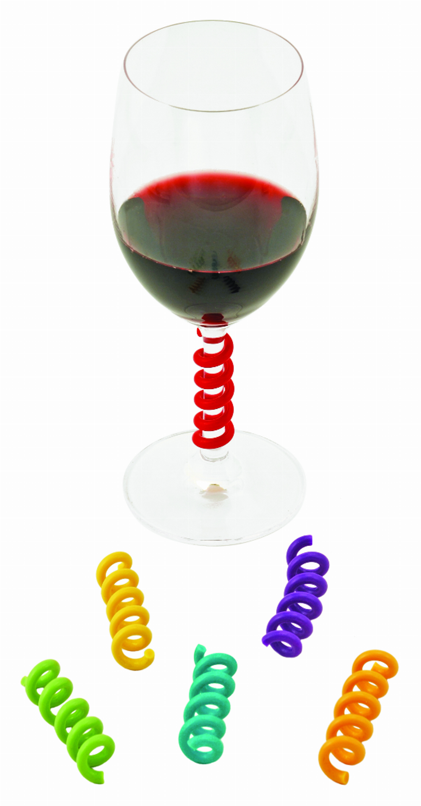 Stem Springs Silicone Wine Charms, Set of 6