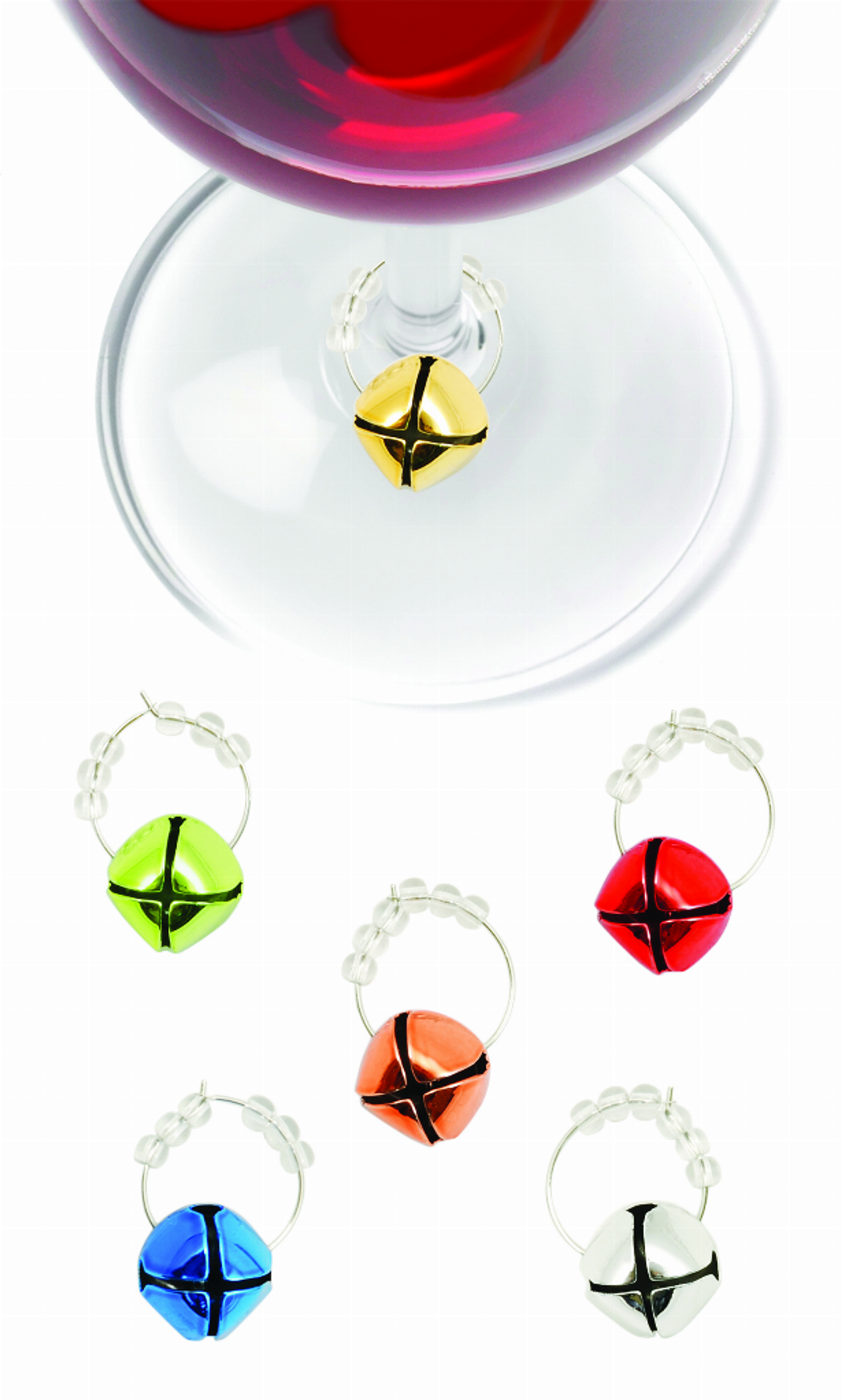 Jingle Holiday Wine Charms, Set of 6