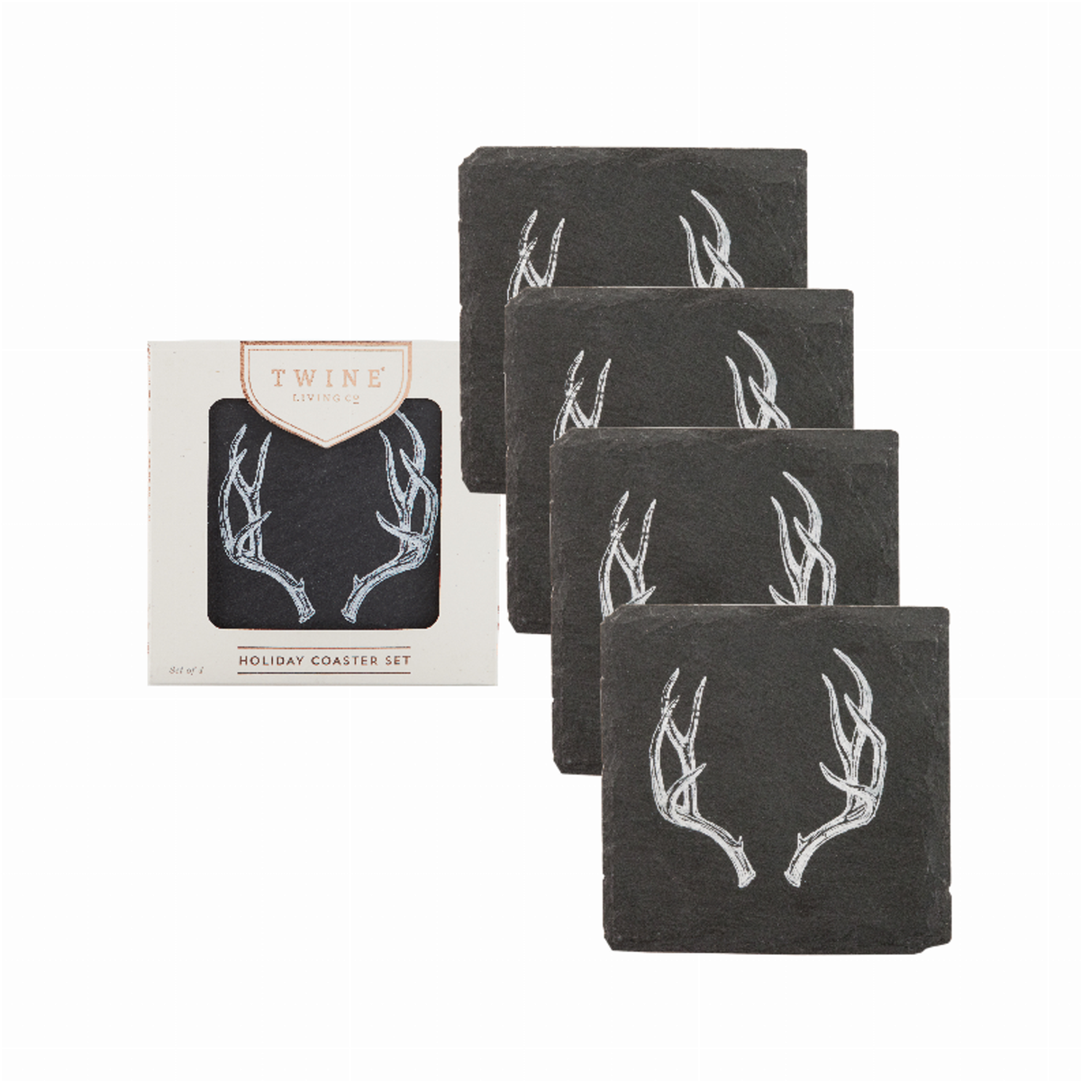 Twine Slate Coasters, Set of 4