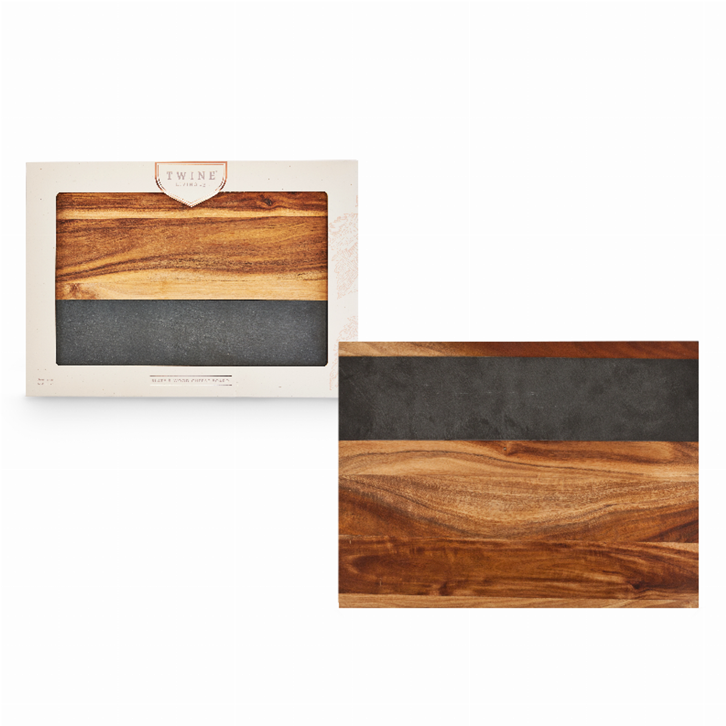 Wood with Slate Serving Board by Twine