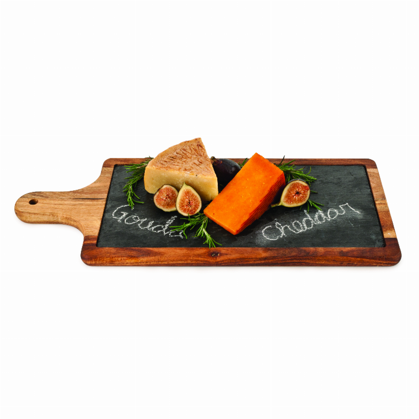 Slate and Acacia Wood Cheese Paddle by Twine