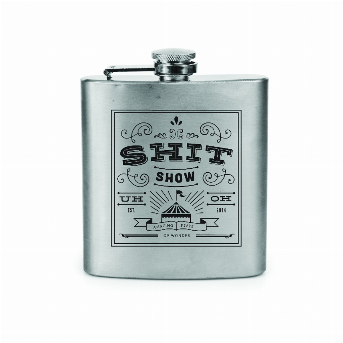 Shit Show Stainless Steel Flask by True, 6 oz