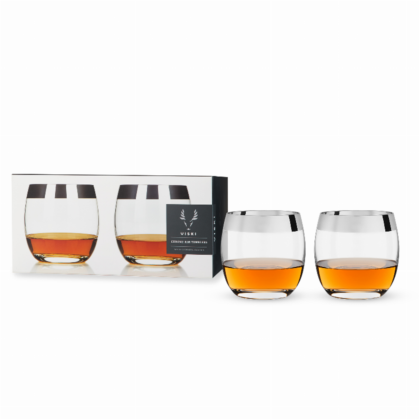 Crystal Lowball Tumblers by Viski, Set of 2