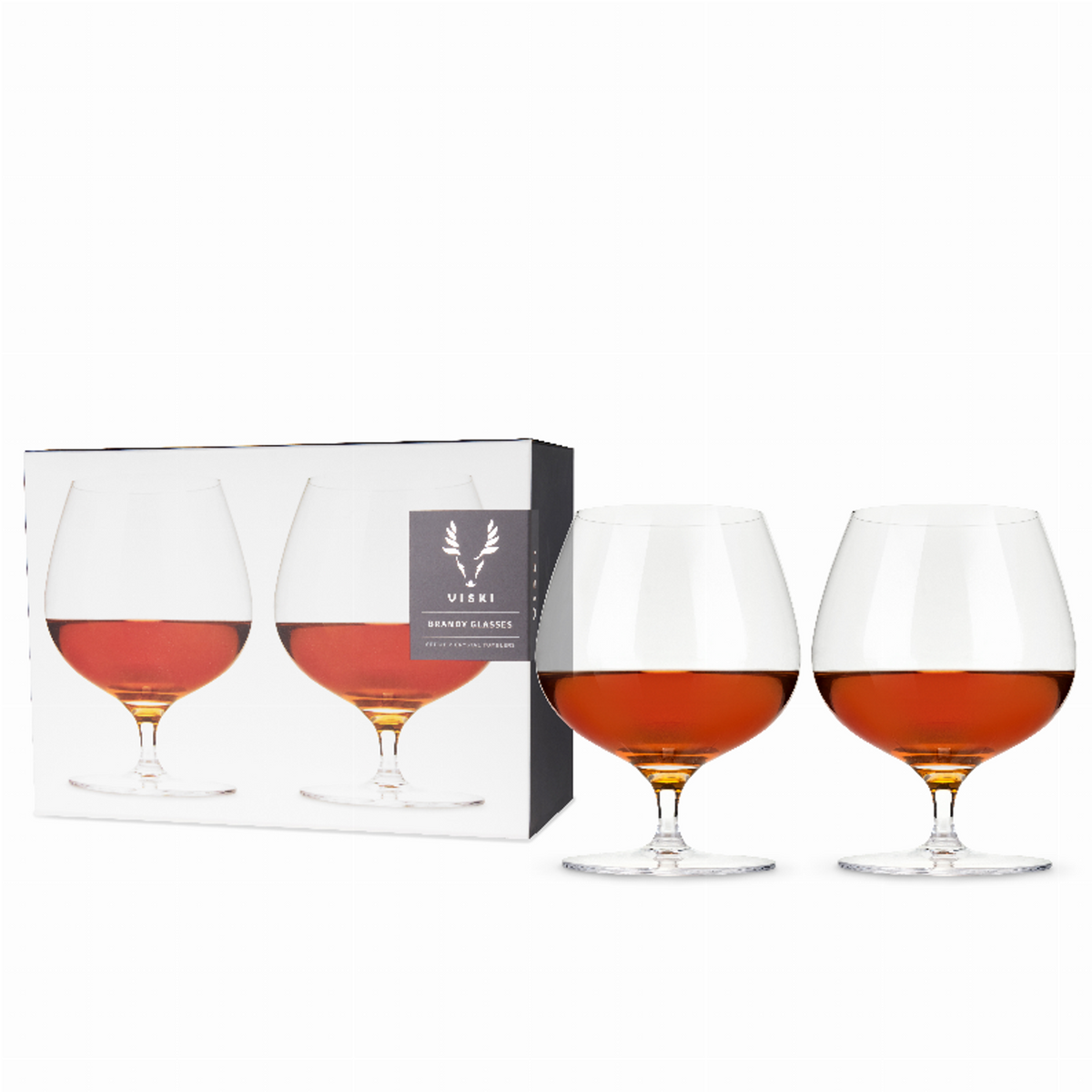 Viski Crystal Wingback Brandy Glasses, Set of 2