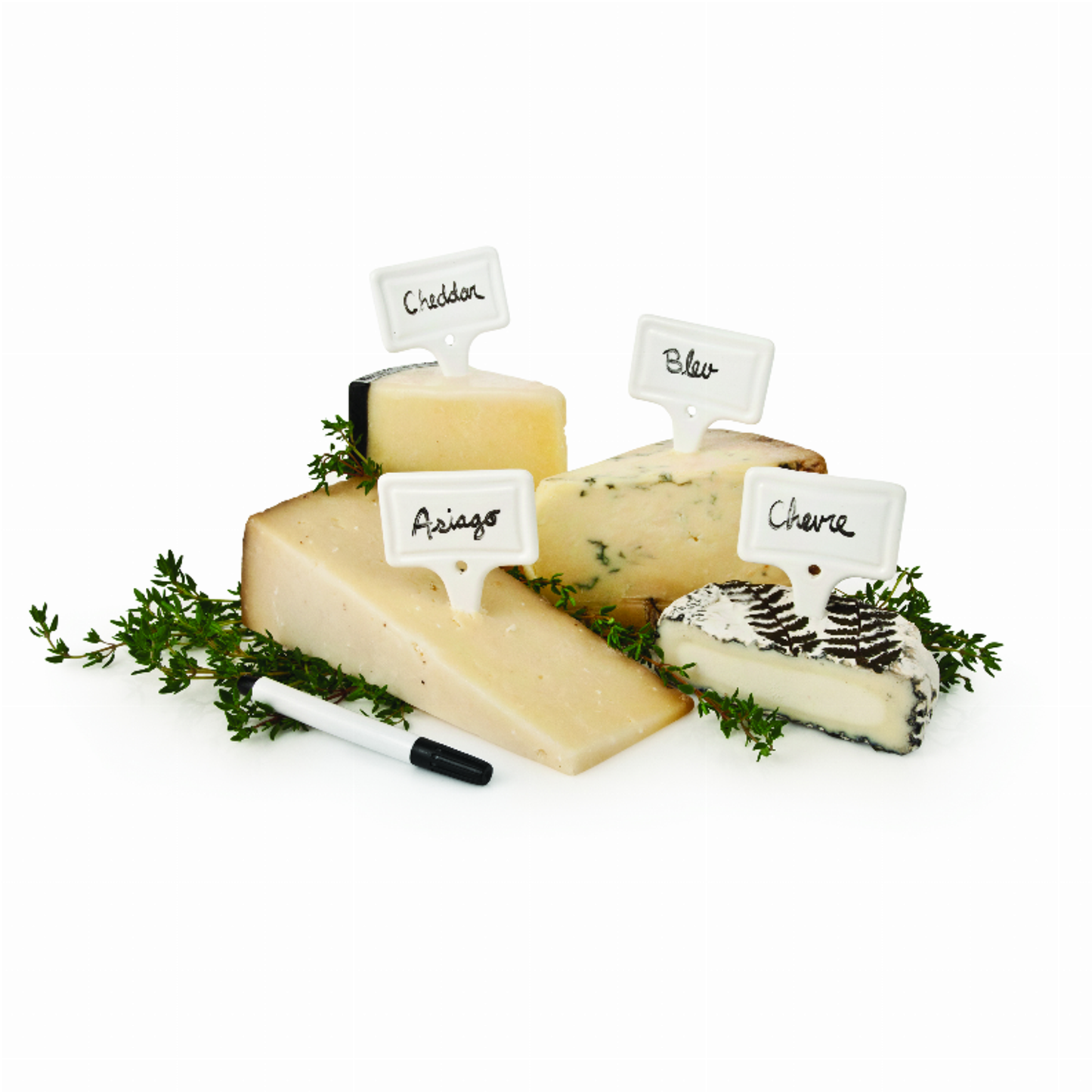 Tag Ceramic Cheese Labels, Set of 4