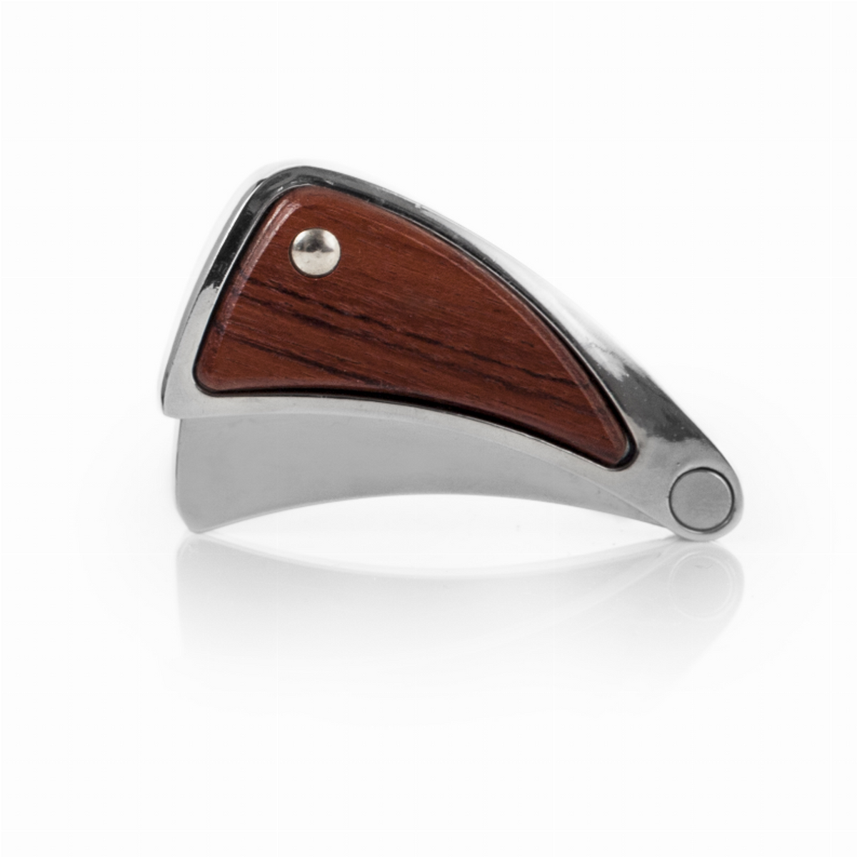 Twine Rosewood and Chrome Single-Blade Foil Cutter