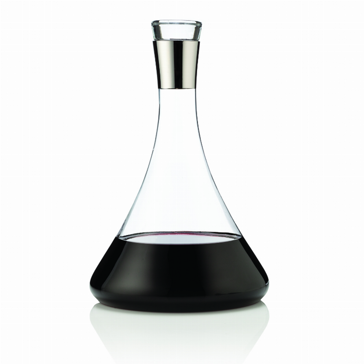 Chrome Rim Crystal Decanter by Viski