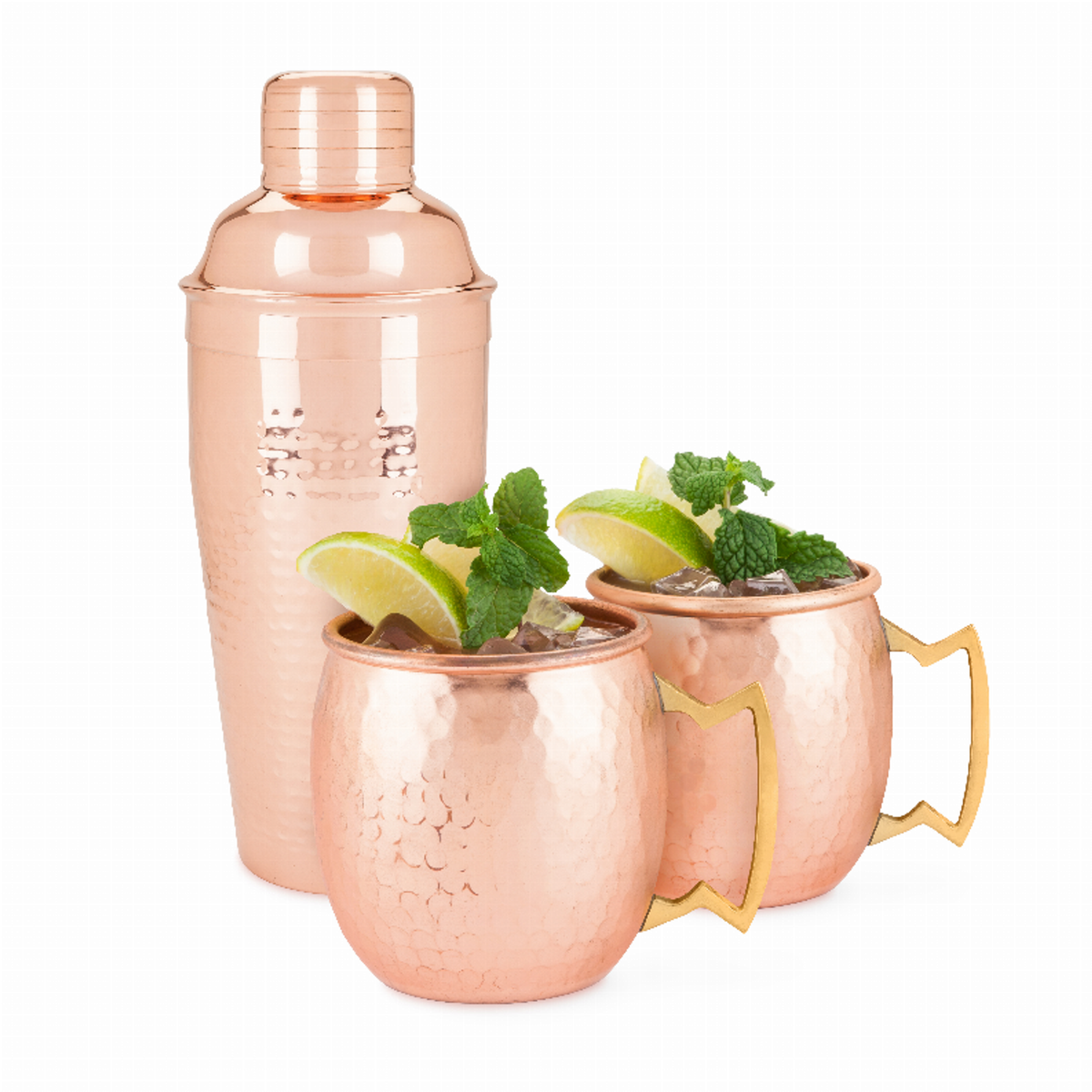 Twine Hammered Copper Bar Set