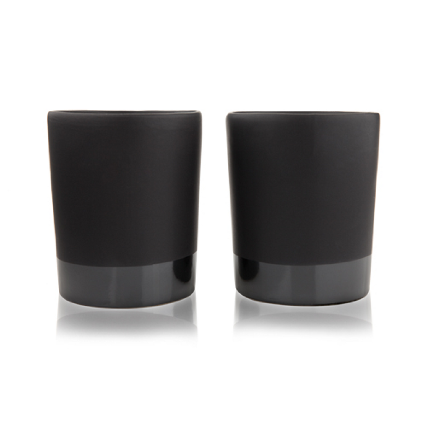 Matte Black Stoneware Tumblers by Viski, Set of 2