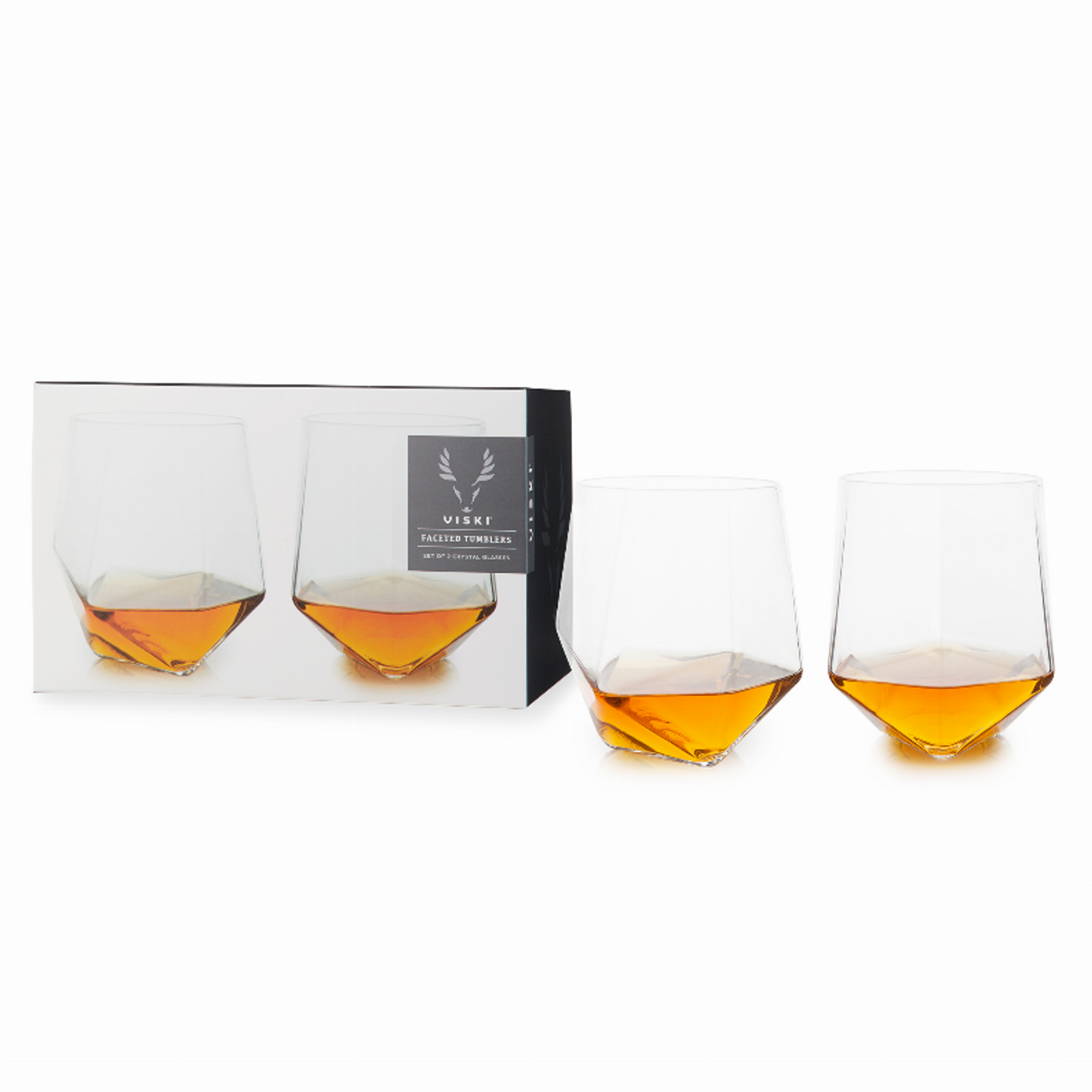 Faceted Crystal Tumblers by Viski, Set of 2