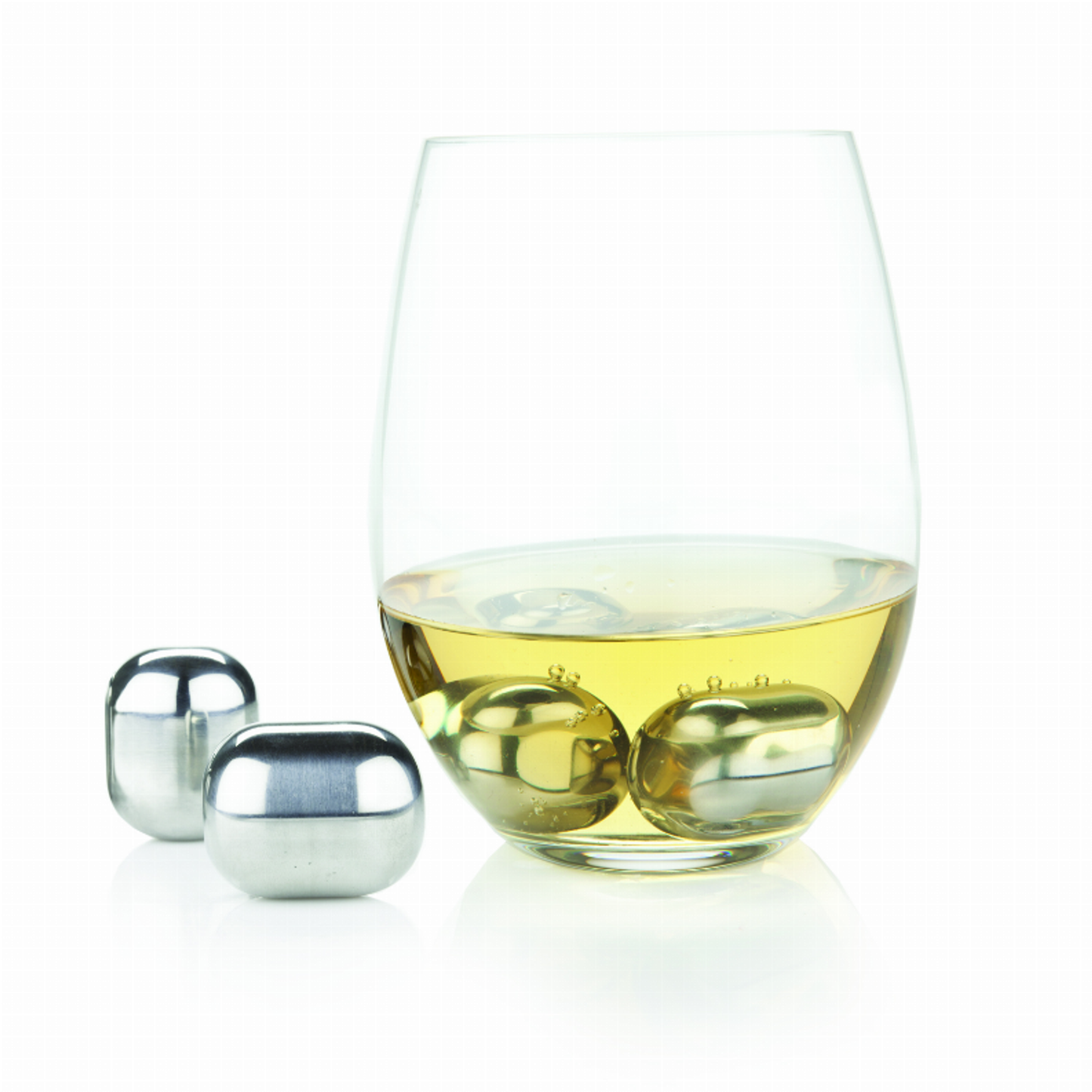 Glacier Rocks Stainless Steel Wine Globes by Viski, Set of 4