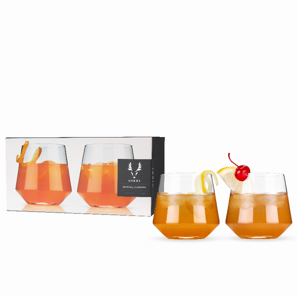 Angled Crystal Cocktail Tumblers by Viski, Set of 2