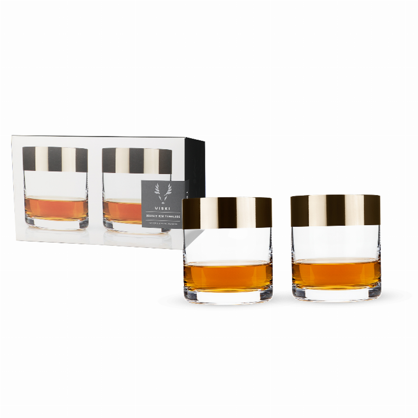 Crystal Lowball Tumblers by Viski, Set of 2