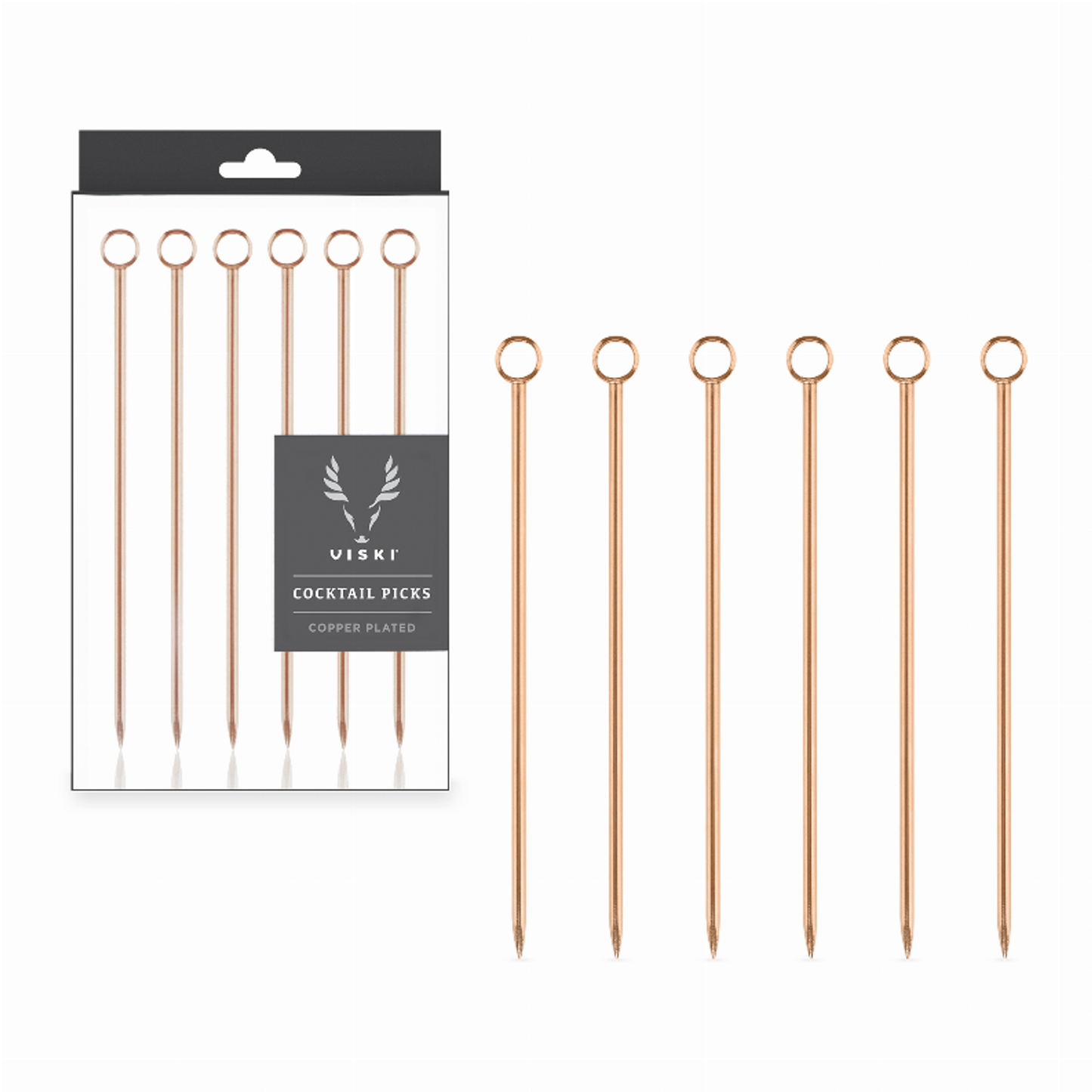 Copper Cocktail Picks by Viski, Set of 6
