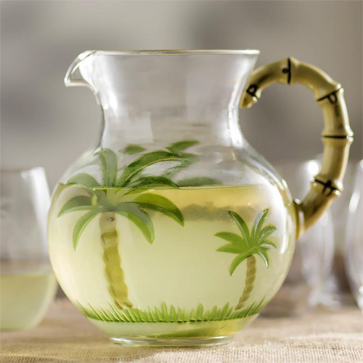 Acrylic Bamboo Handle Serving Pitcher, 3 qt