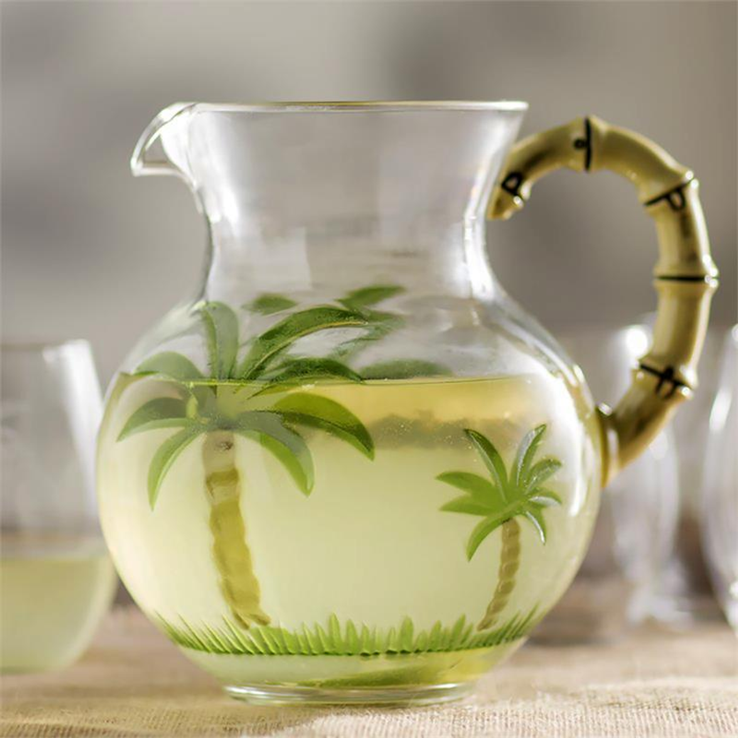 Acrylic Bamboo Handle Serving Pitcher, 3 qt