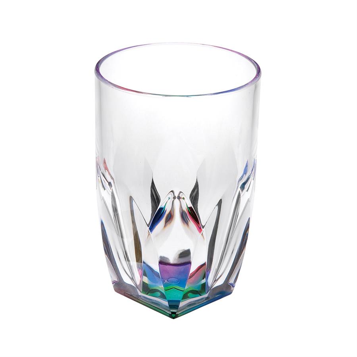 Acrylic Rainbow Diamond Hi-Ball Glasses, 17 oz - Set of 4