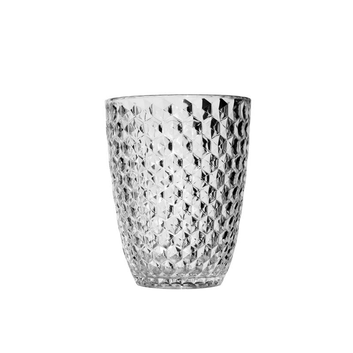 Acrylic Diamond-Cut Double Old Fashioned Glasses Set of 4