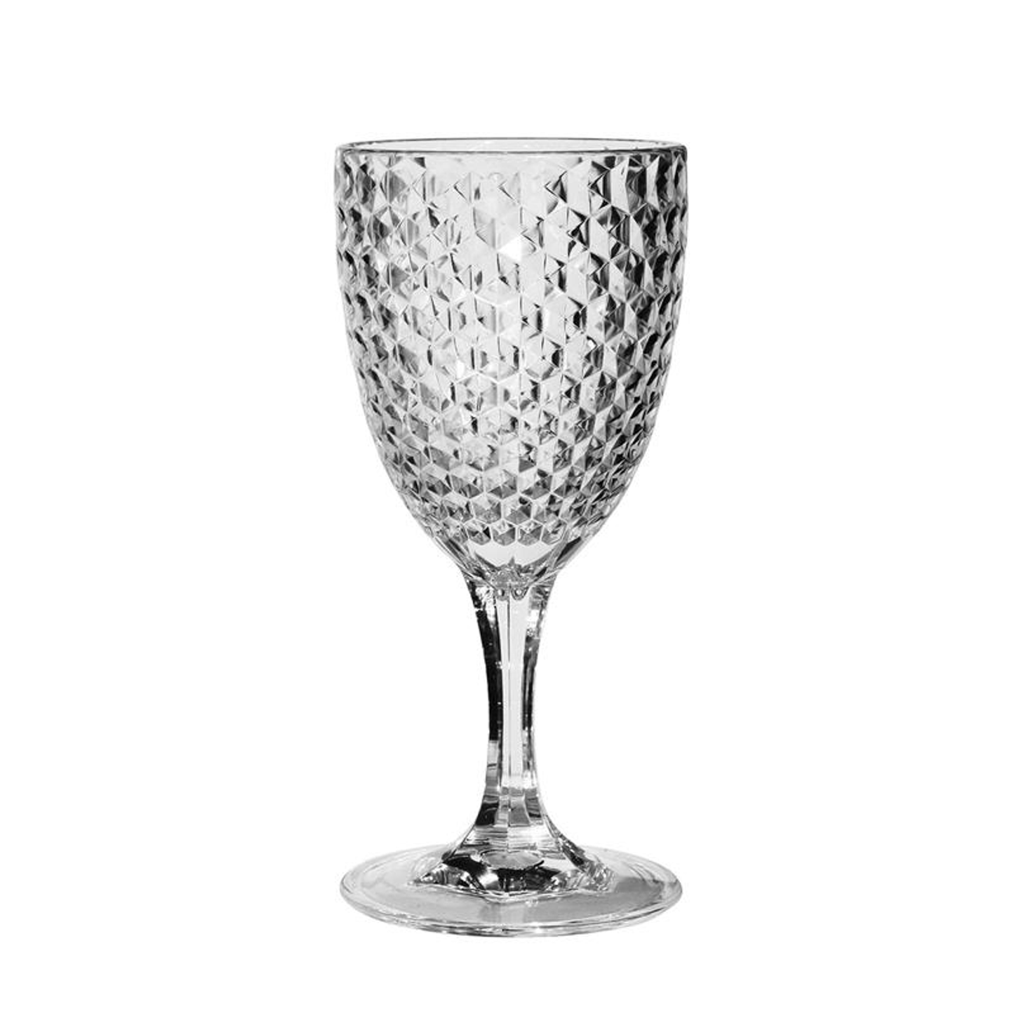 Acrylic Diamond-Cut Wine Glasses 12 oz Set of 4