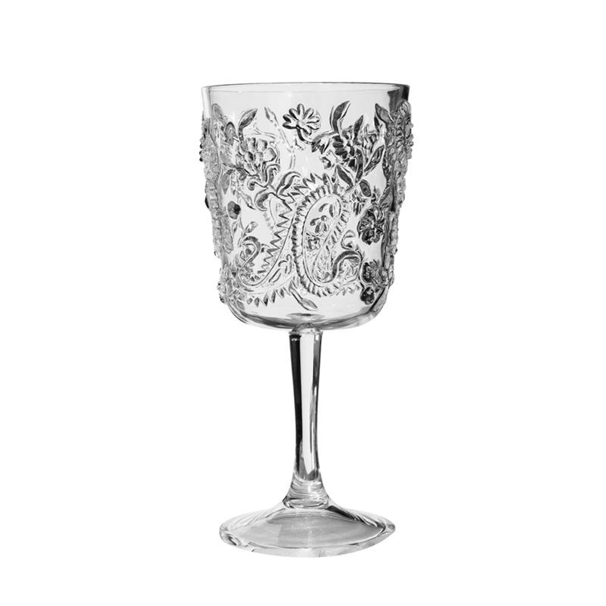 Acrylic Paisley Wine Glasses, 13 oz - Set of 4